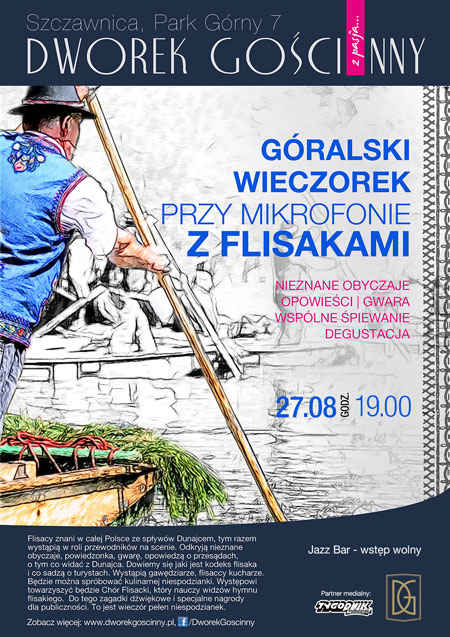 Góralski wieczorek przy mikrofonie z Flisakami
